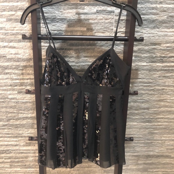 BCBG MaxAzria Silk & Sequin Dress Top - Picture 1 of 11